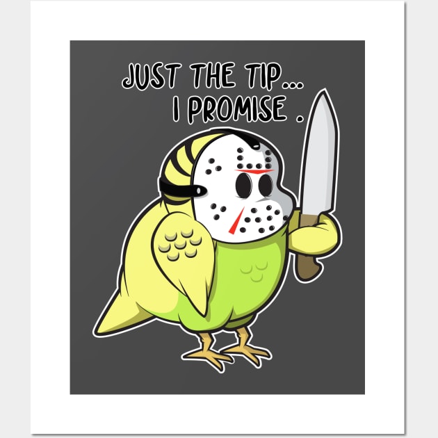 jason mask Parakeet "just the tip" Wall Art by CoySoup